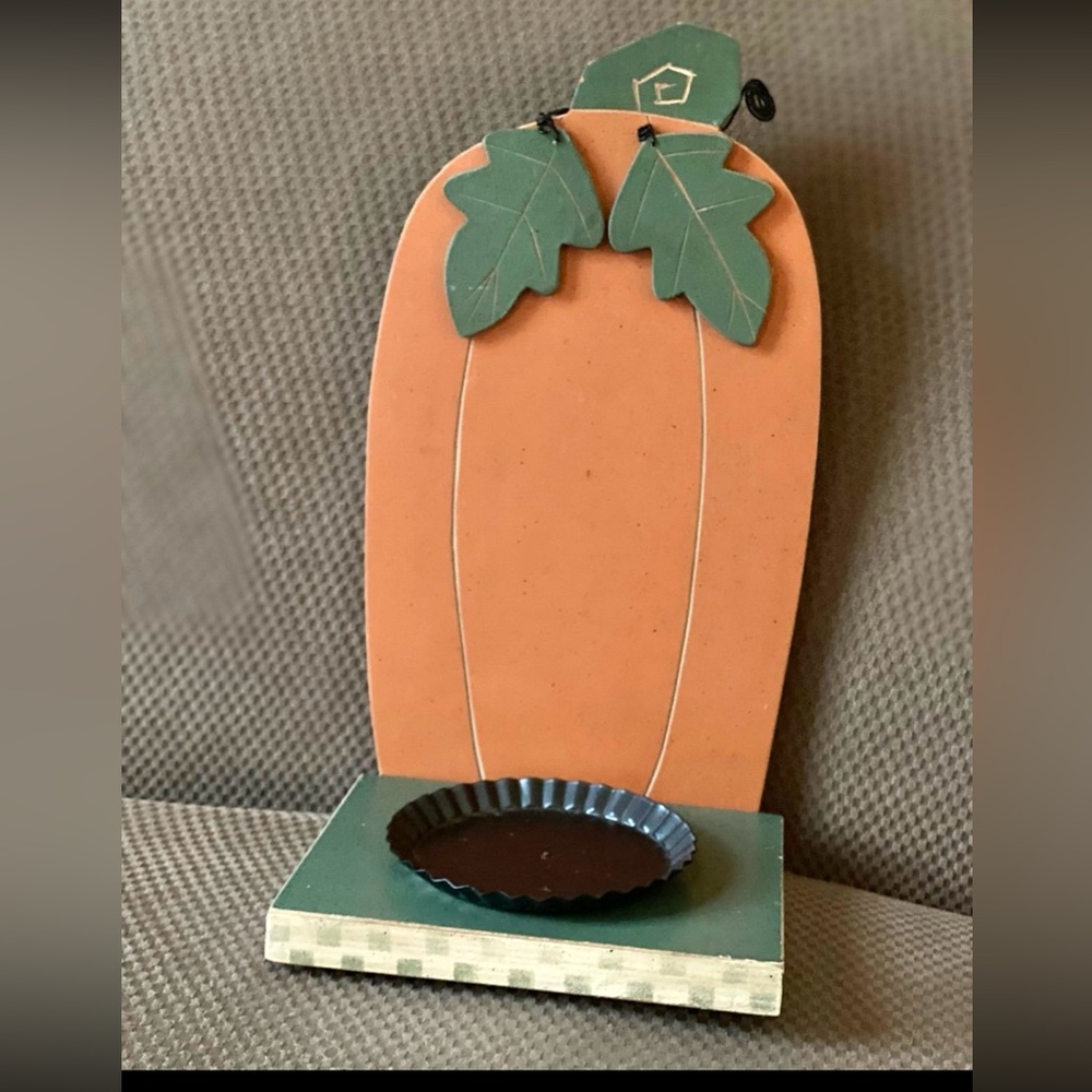 Wooden Pumpkin Candle Holder. Farmhouse / Rustic Pumpkin Display.